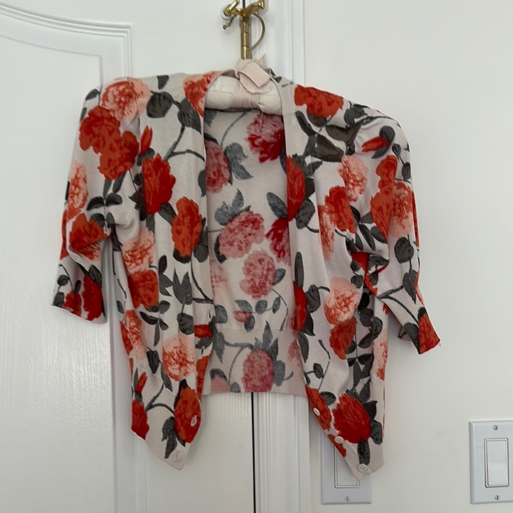 Floral Open-Front Cardigan